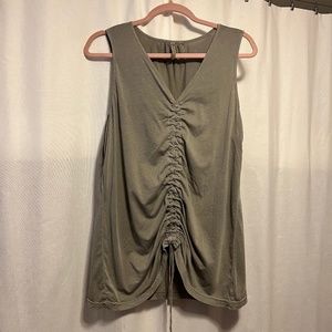 XCVI cotton adjustable olive green lagenlook tank top L